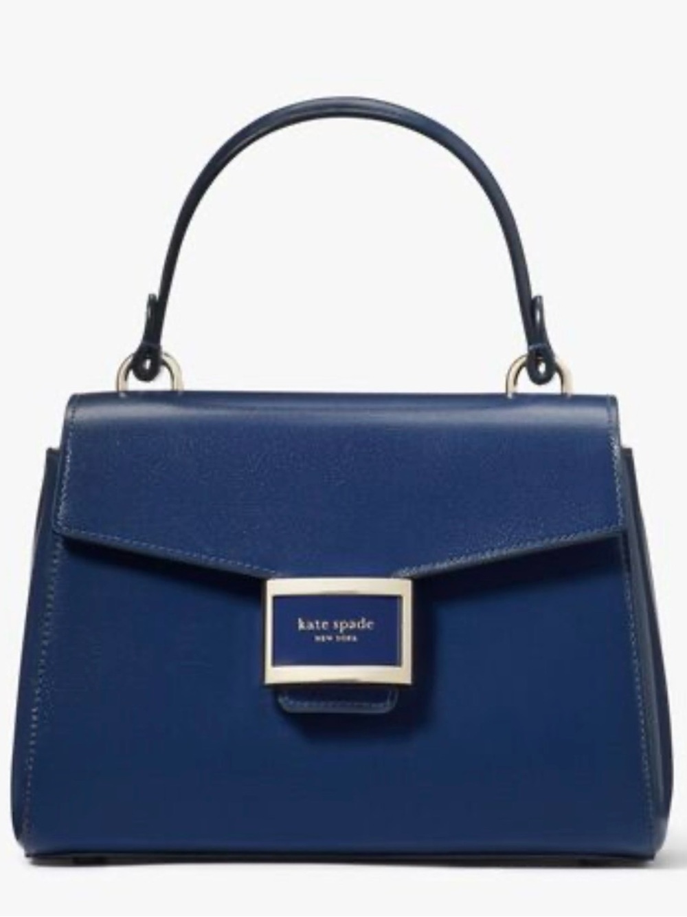 Kate Spade New York Katy Dark Blue Small Leather Top-handle Bag